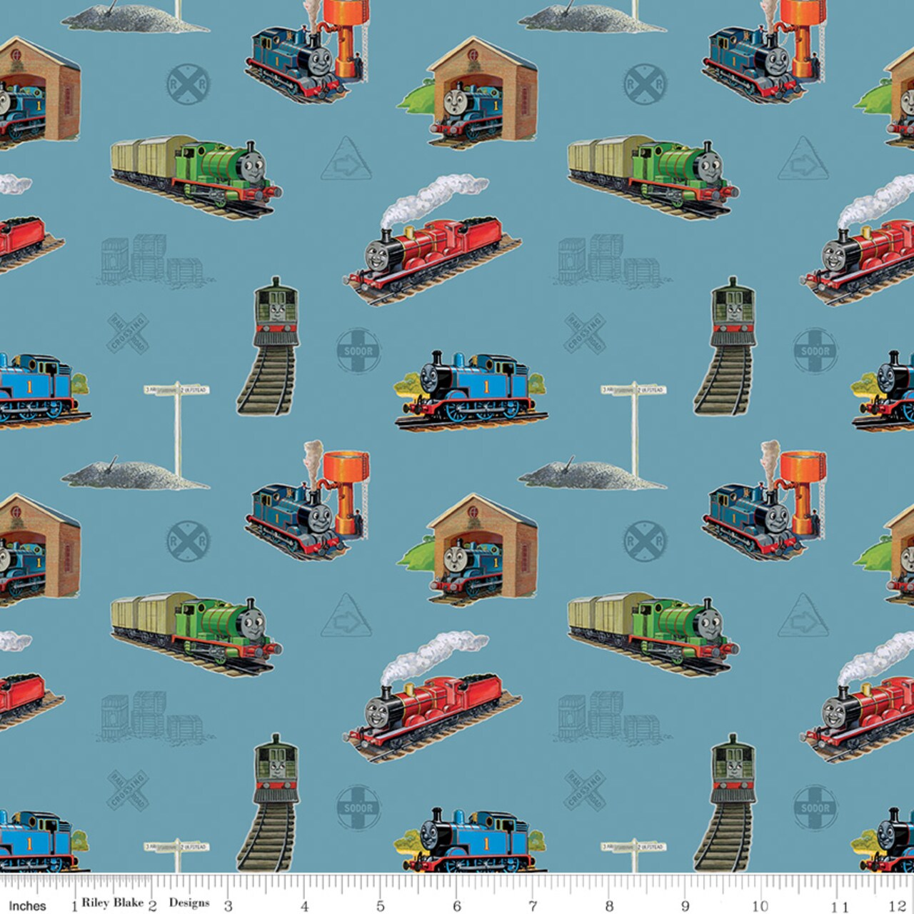 Main in Blue (cd17010-blue) | Thomas & Friends 80th Anniversary | Riley Blake Designs | Riley Blake